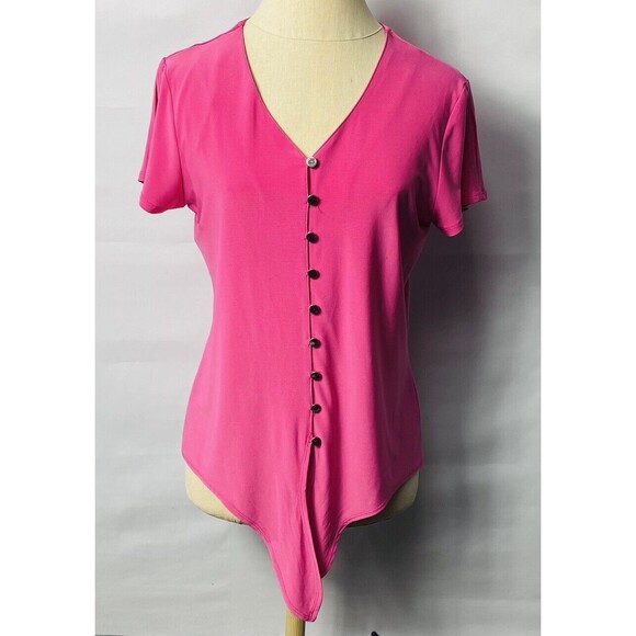 Kim Rogers Women Petite Buttons Fuchsia Blouse Size PS - Picture 1 of 4